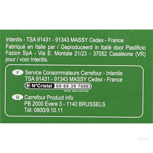 500G LASAGNE S/OEUFS CRF
