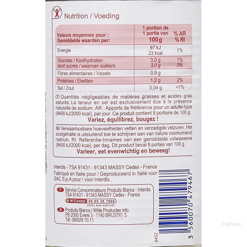 TOMATE PELEE 4/4 PP BLC