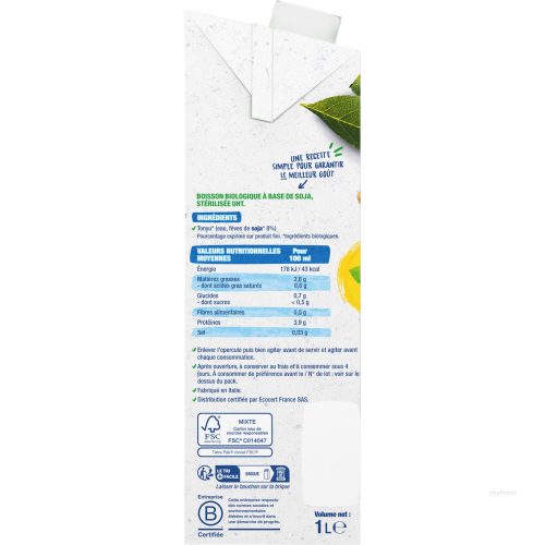 1L BOISSON SOJA NATURE BJORG