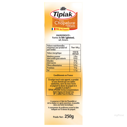 250G CHAPELURE FINE FR.TIPIAK