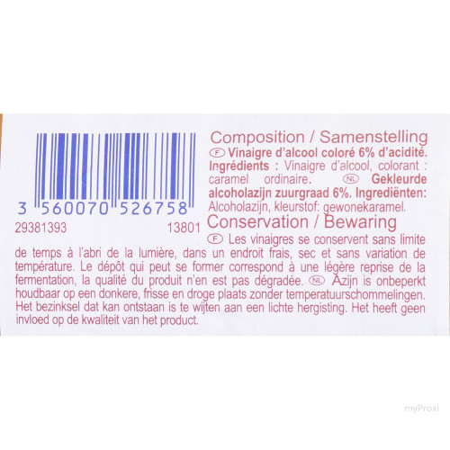 1L VINAIGRE ALCO.COLO.6% SIMPL
