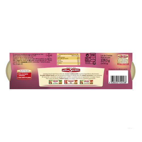 BT 3X1/10 PATE JAMBON W.SAURIN