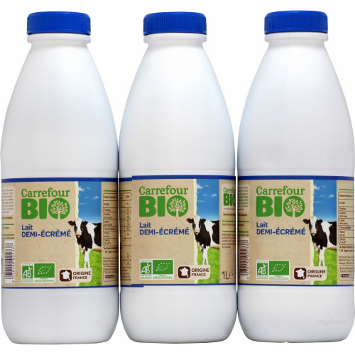 PACK 6X1L LAIT 1/2ECRE BIO CRF