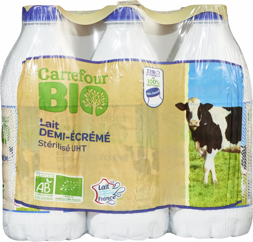 PACK 6X1L LAIT 1/2ECRE BIO CRF
