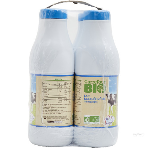 PACK 6X1L LAIT 1/2ECRE BIO CRF
