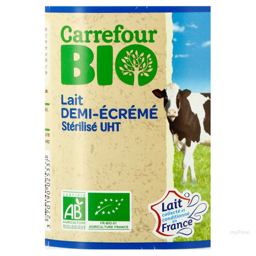 PACK 6X1L LAIT 1/2ECRE BIO CRF