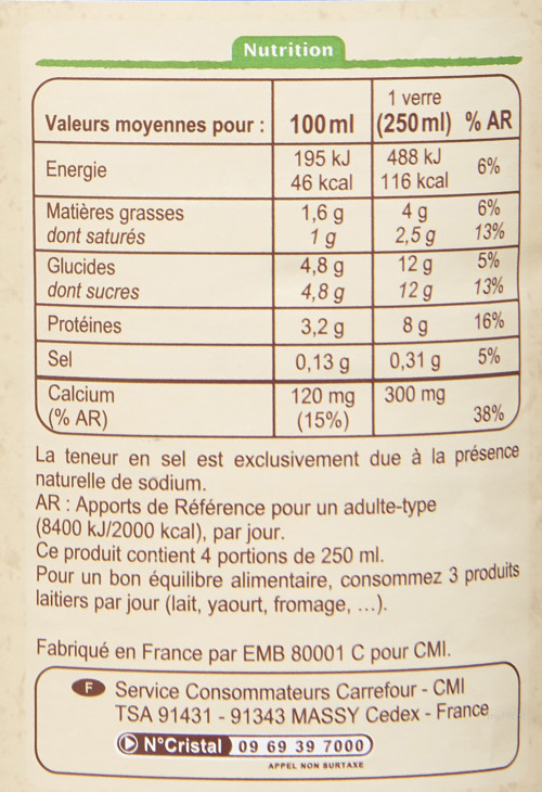 10X1L LAIT UHT CRF BIO