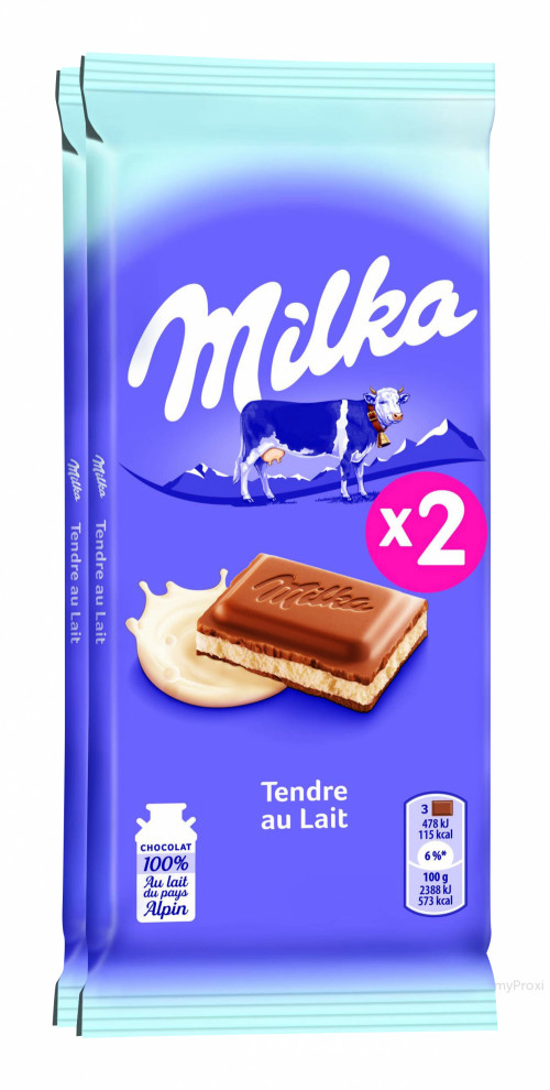 2X100G TENDRE LAIT MILKA