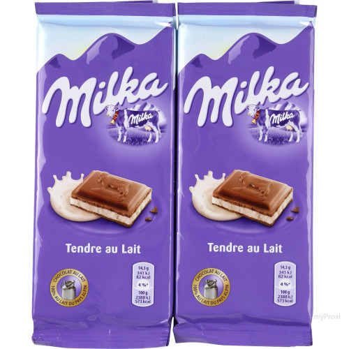 2X100G TENDRE LAIT MILKA