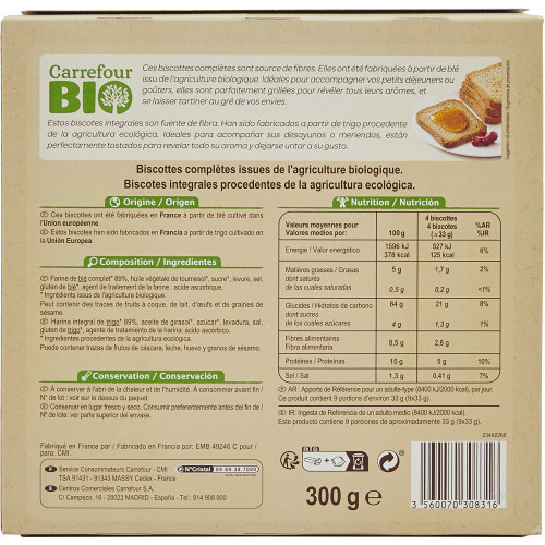 300G BISCOT.COMPL. BIO CRF