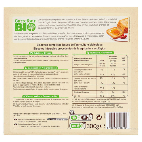 300G BISCOT.COMPL. BIO CRF