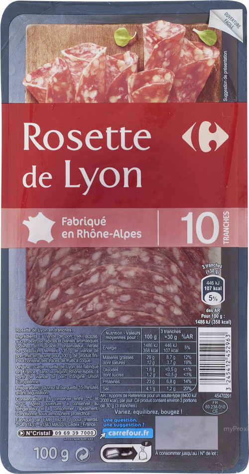 100G ROSETTE 10 TRANCHES CRF O