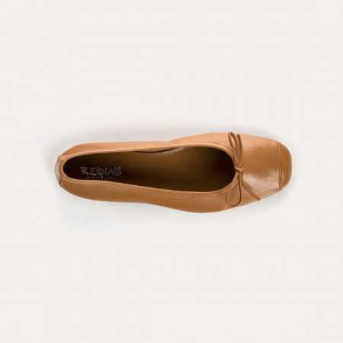REQINS BALLERINES HARMONY CUIR CAMEL NEW