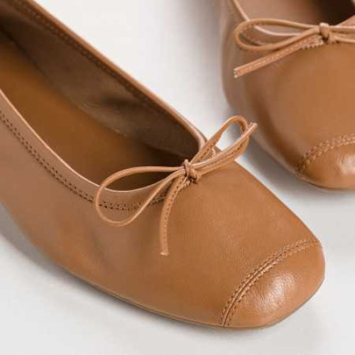 REQINS BALLERINES HARMONY CUIR CAMEL NEW