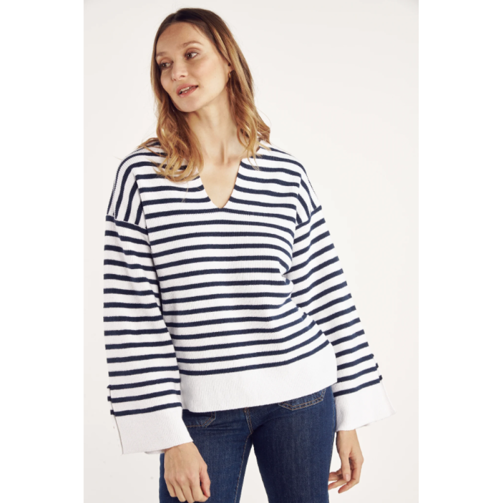 Pull Marinière P3908 Blanc Pako Litto E25