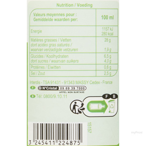 500ML SCE CRUDITES NAT.CRF CLA