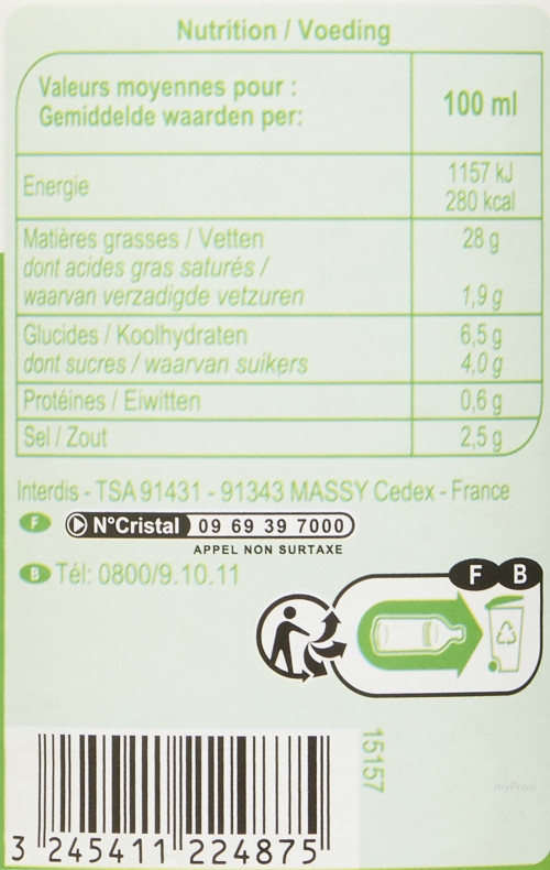 500ML SCE CRUDITES NAT.CRF CLA