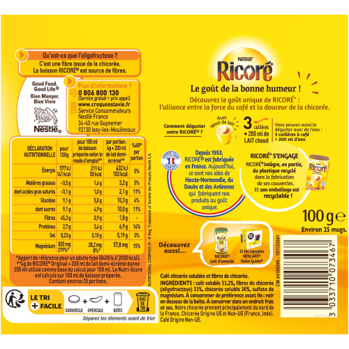 100G CHICOR/CAFE RICORE NESTLE