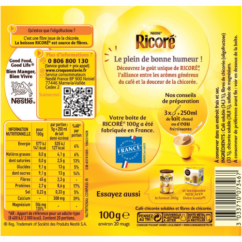 100G CHICOR/CAFE RICORE NESTLE