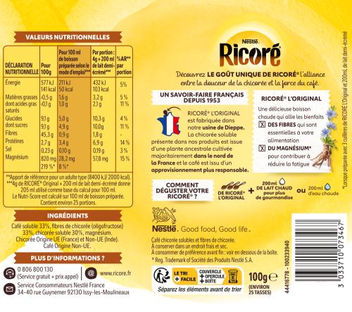 100G CHICOR/CAFE RICORE NESTLE