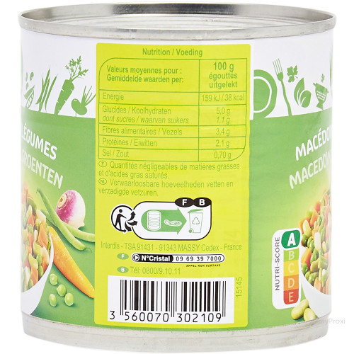 1/2 MACEDOINES LEGUMES CRF CLA