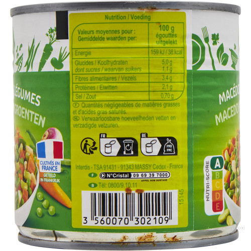 1/2 MACEDOINES LEGUMES CRF CLA