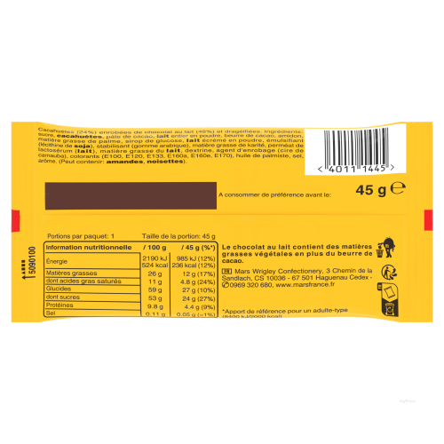 ST 45G M&M'S CACAHUETES