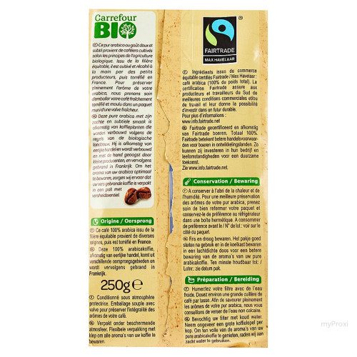 250G CAFE MLU DOUX CRF BIO