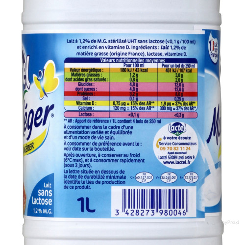 6X1L MATIN LEGER 1,2% LACTEL