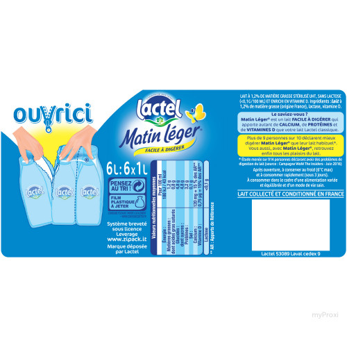 6X1L MATIN LEGER 1,2% LACTEL