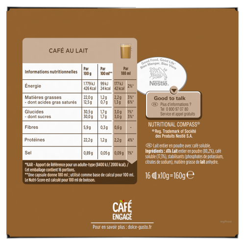 160G D.GUSTO CAFE LAIT NESCAFE