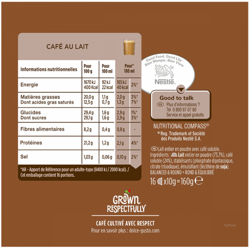 160G D.GUSTO CAFE LAIT NESCAFE