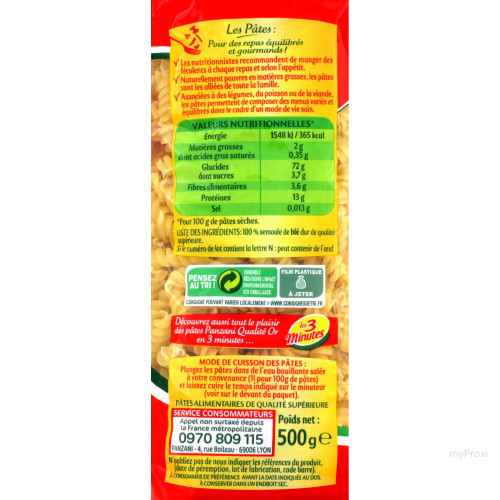 CEL 500G TORTI PANZANI