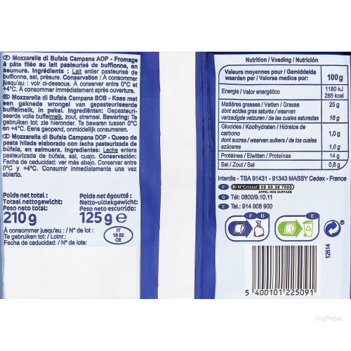 125G MOZZA DI BUF AOP CRF EXTR