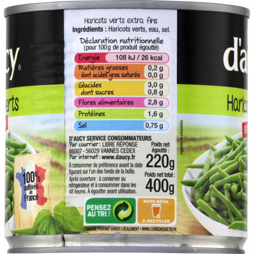 1/2 HARICOT VERT EXT.FIN DAUCY