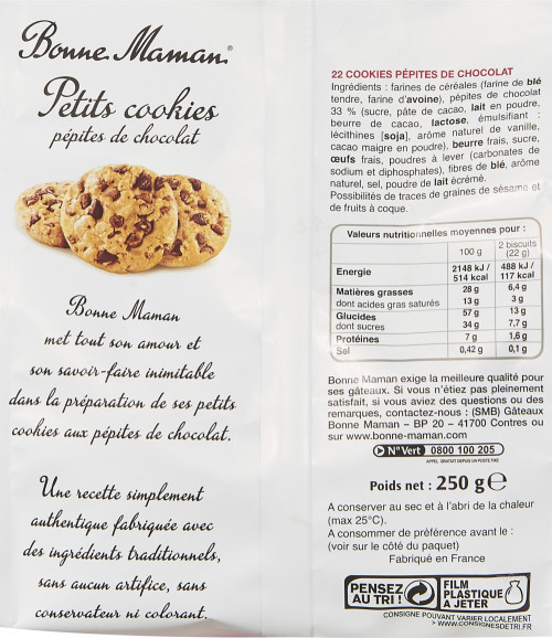 250G PT COOKIE PEPITE CHOCO BM