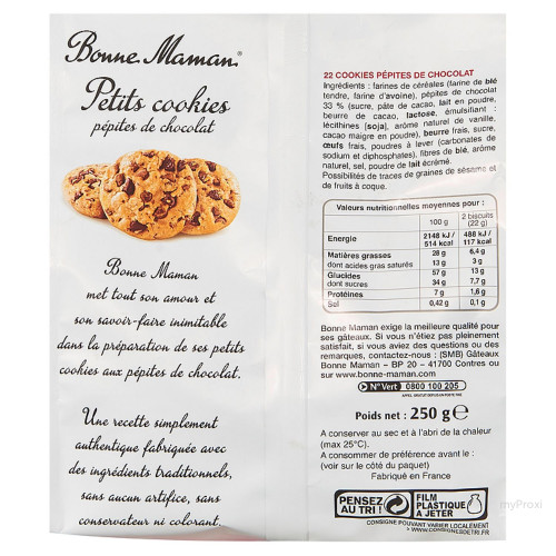 250G PT COOKIE PEPITE CHOCO BM