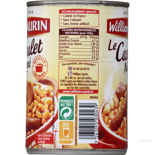3X1/2 CASSOULET LT FAMILIAL WS