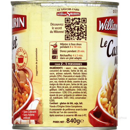2X4/4+1 OFF CASSOULET W.SAURIN